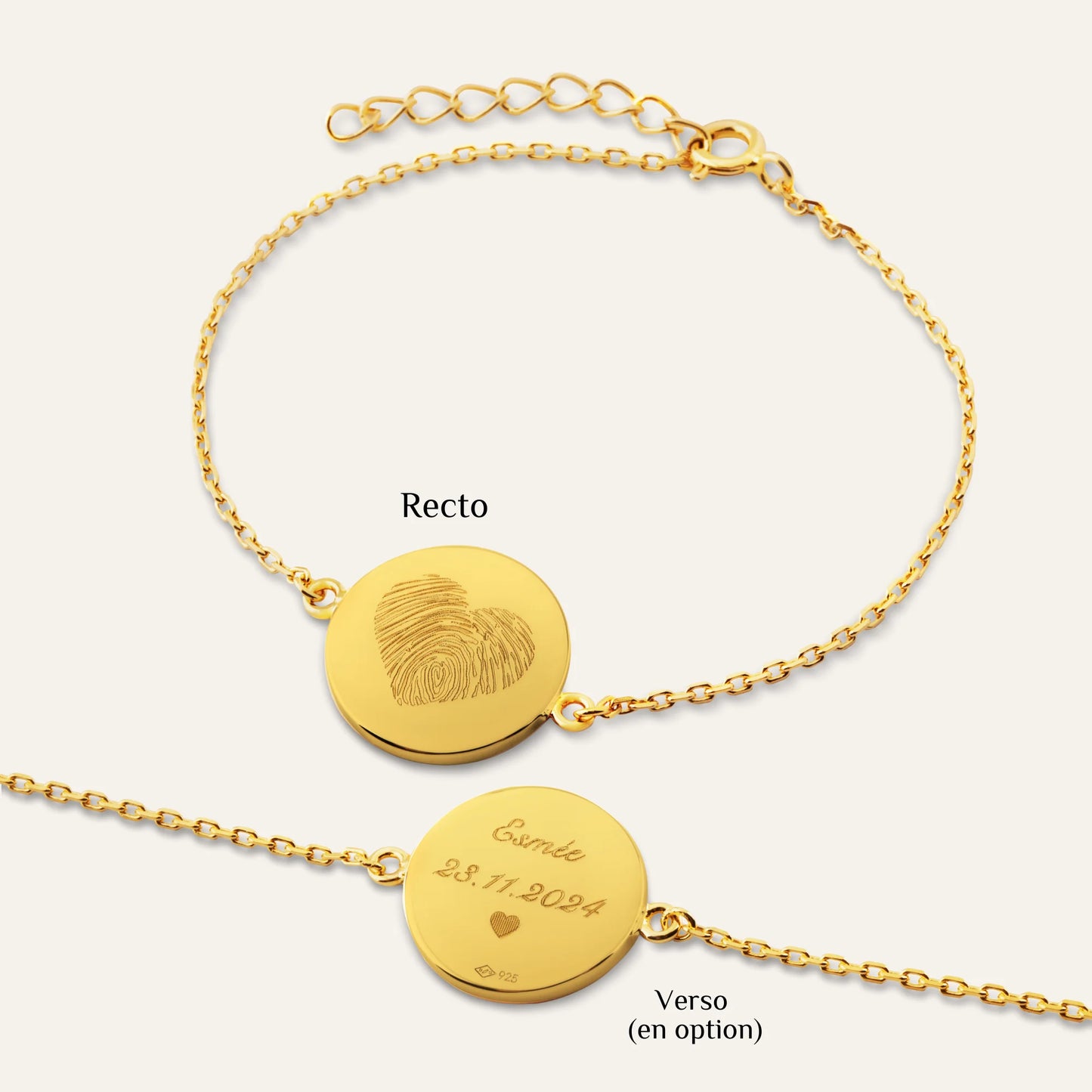 The Original Bracelet - 1 Heart Fingerprint