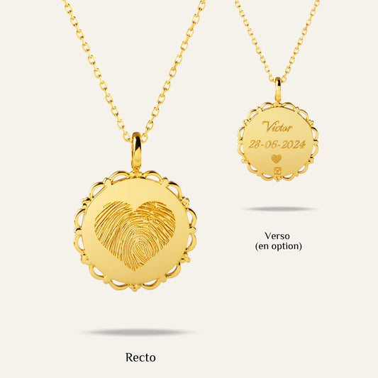 The Serrated Necklace - 1 Heart Fingerprint