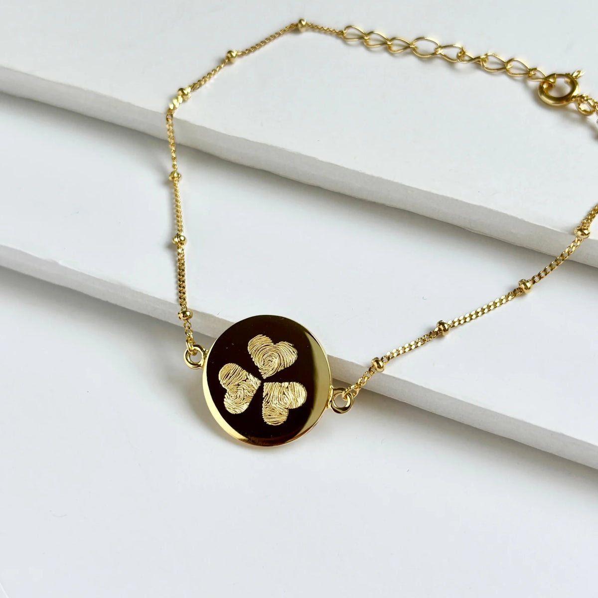 Le Bracelet Original - 3 Empreintes Digitales Coeur