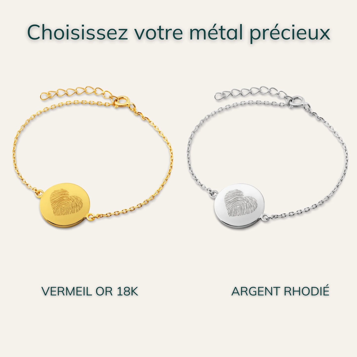 The Original Bracelet - 1 Heart Fingerprint