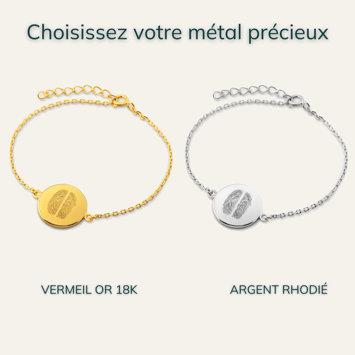 Le Bracelet Original - 2 Empreintes Digitales