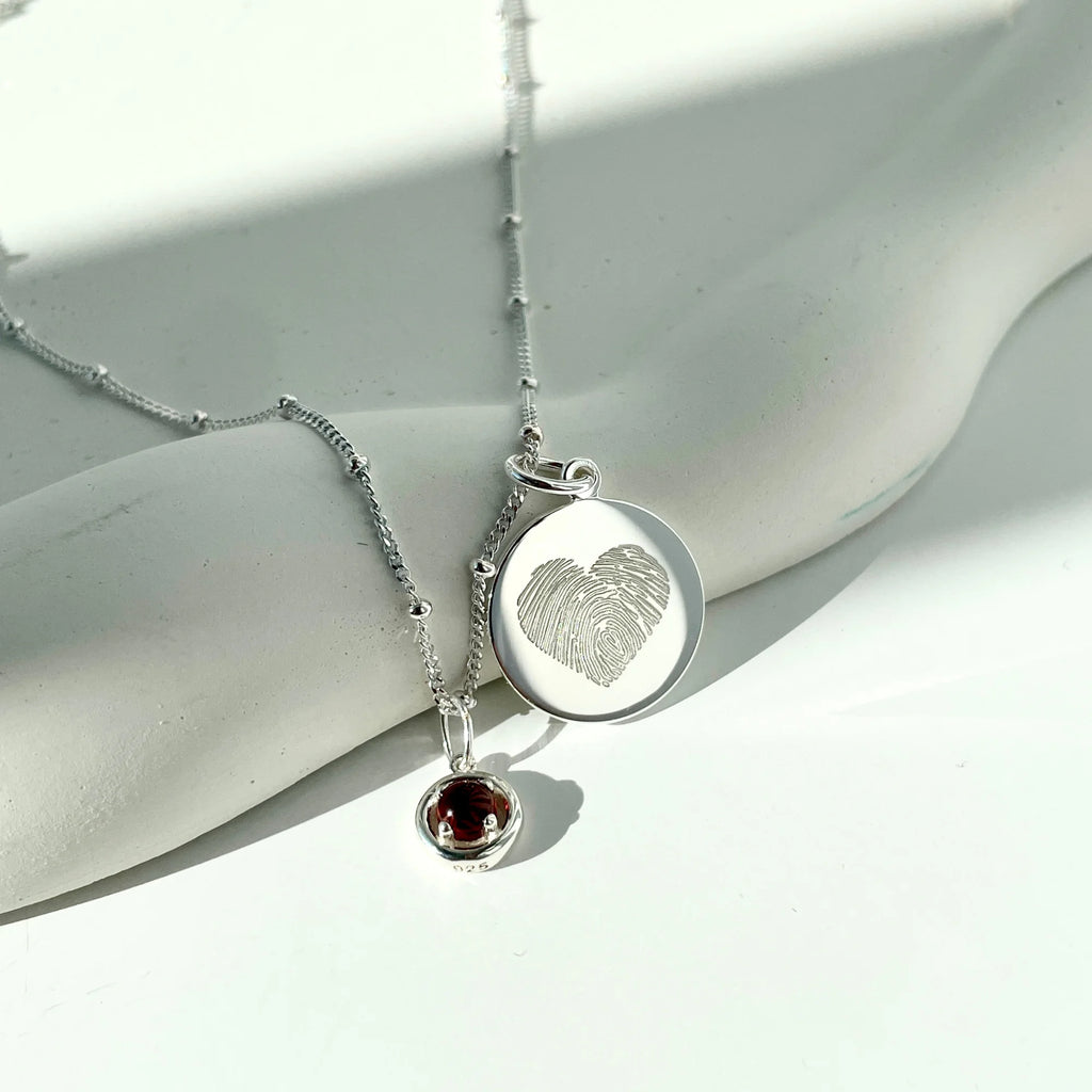 Le Collier Original - 1 Empreinte Digitale Coeur