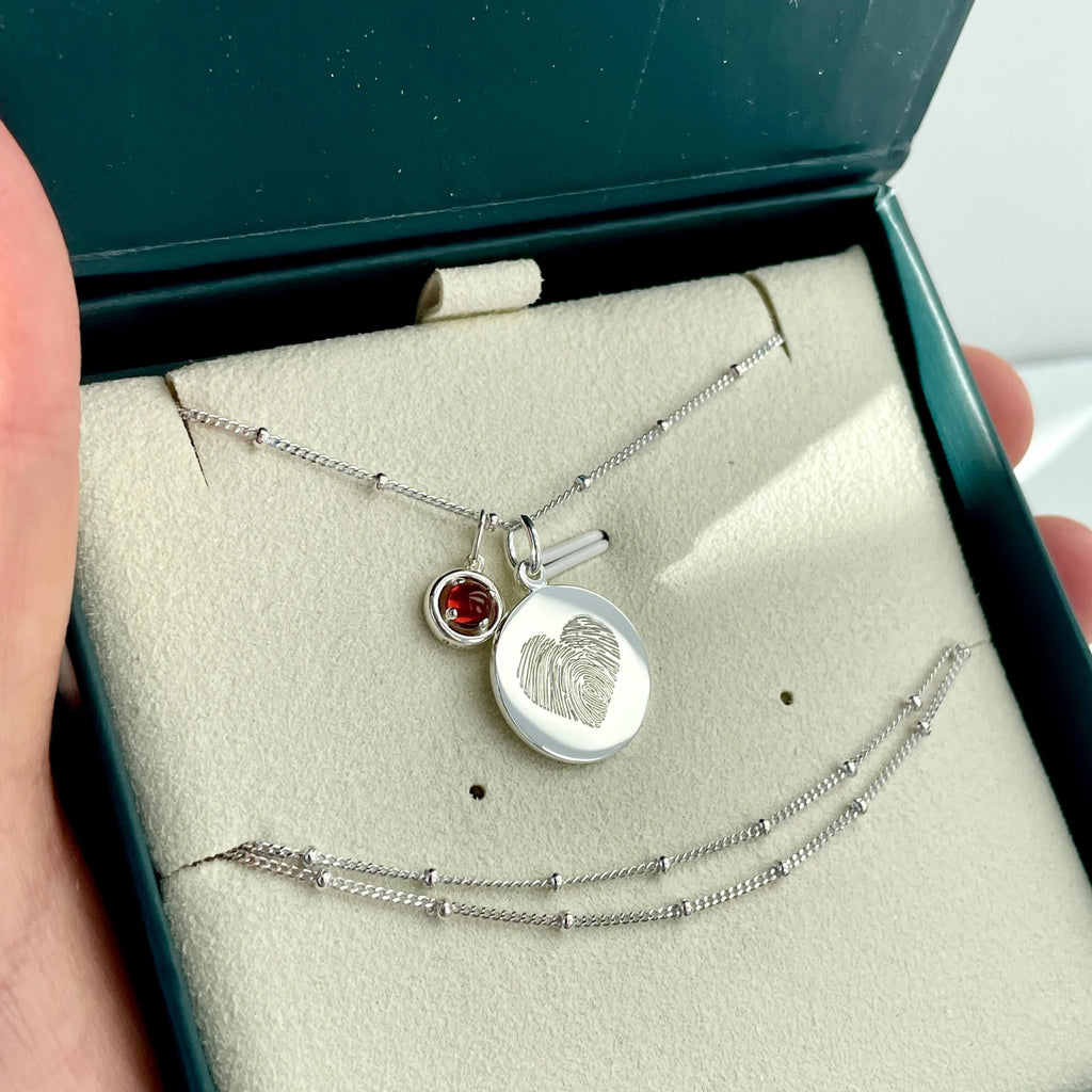 Le Collier Original - 1 Empreinte Digitale Coeur