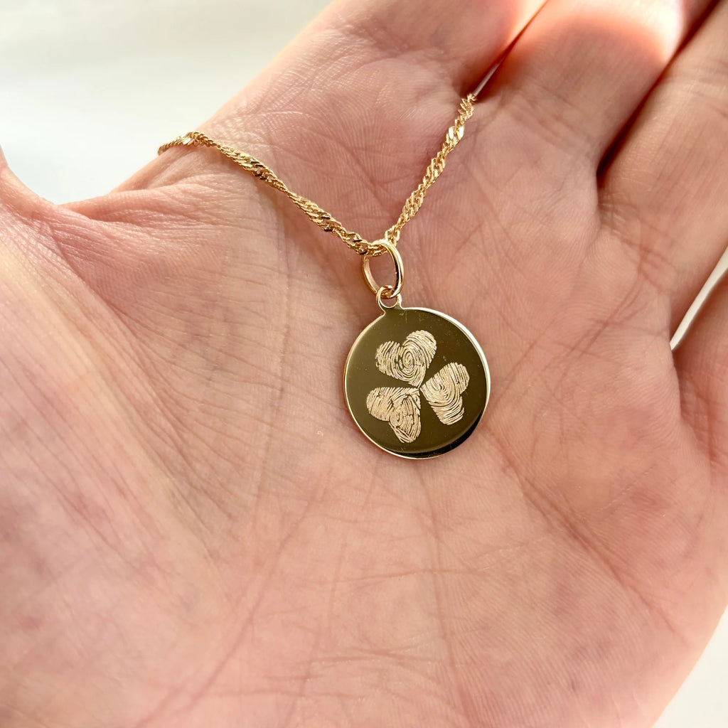 Le Collier Original - 3 Empreintes Digitales Coeur