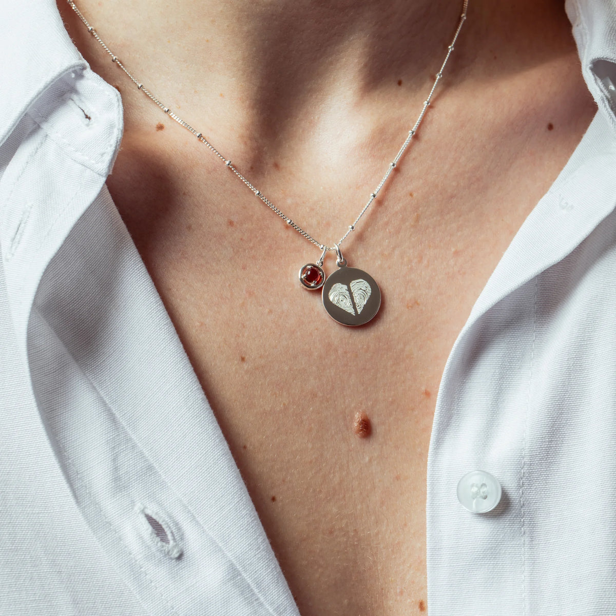 Le Collier Original - 2 Empreintes Digitales Coeur