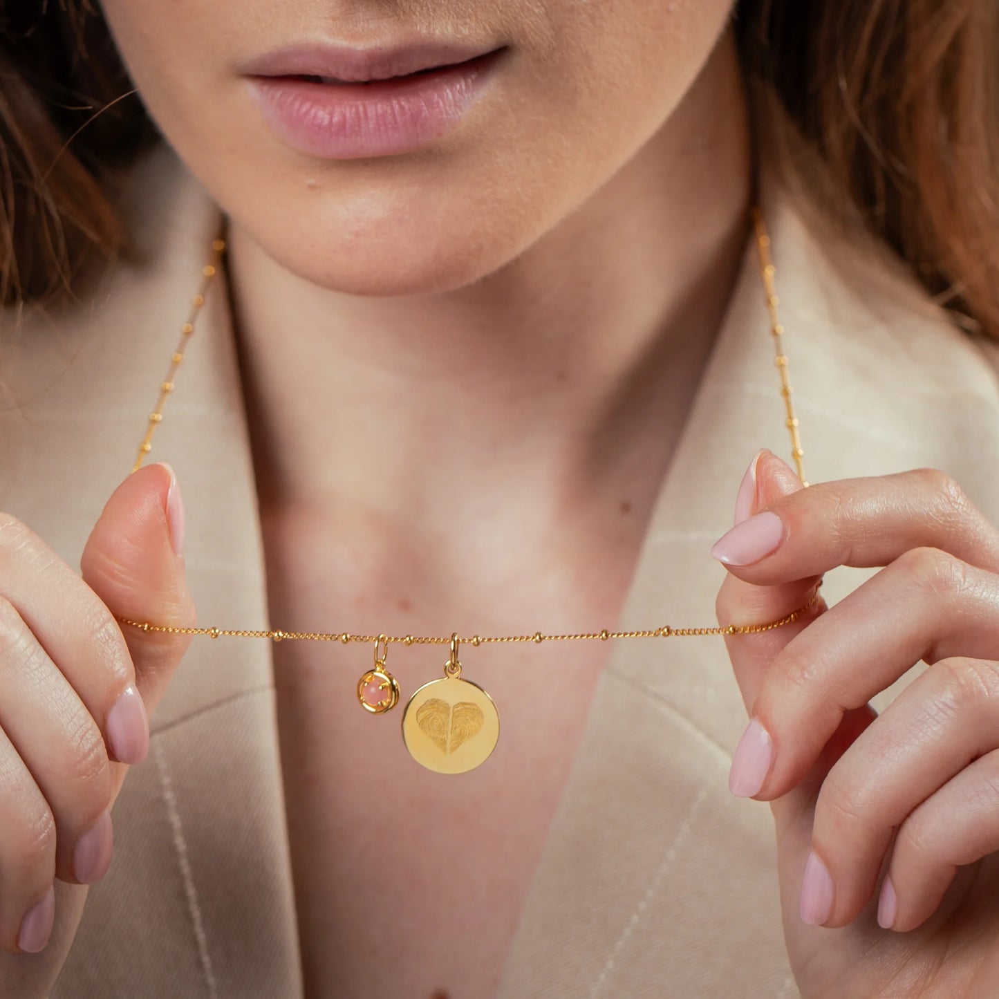 Le Collier Original - 2 Empreintes Digitales Coeur