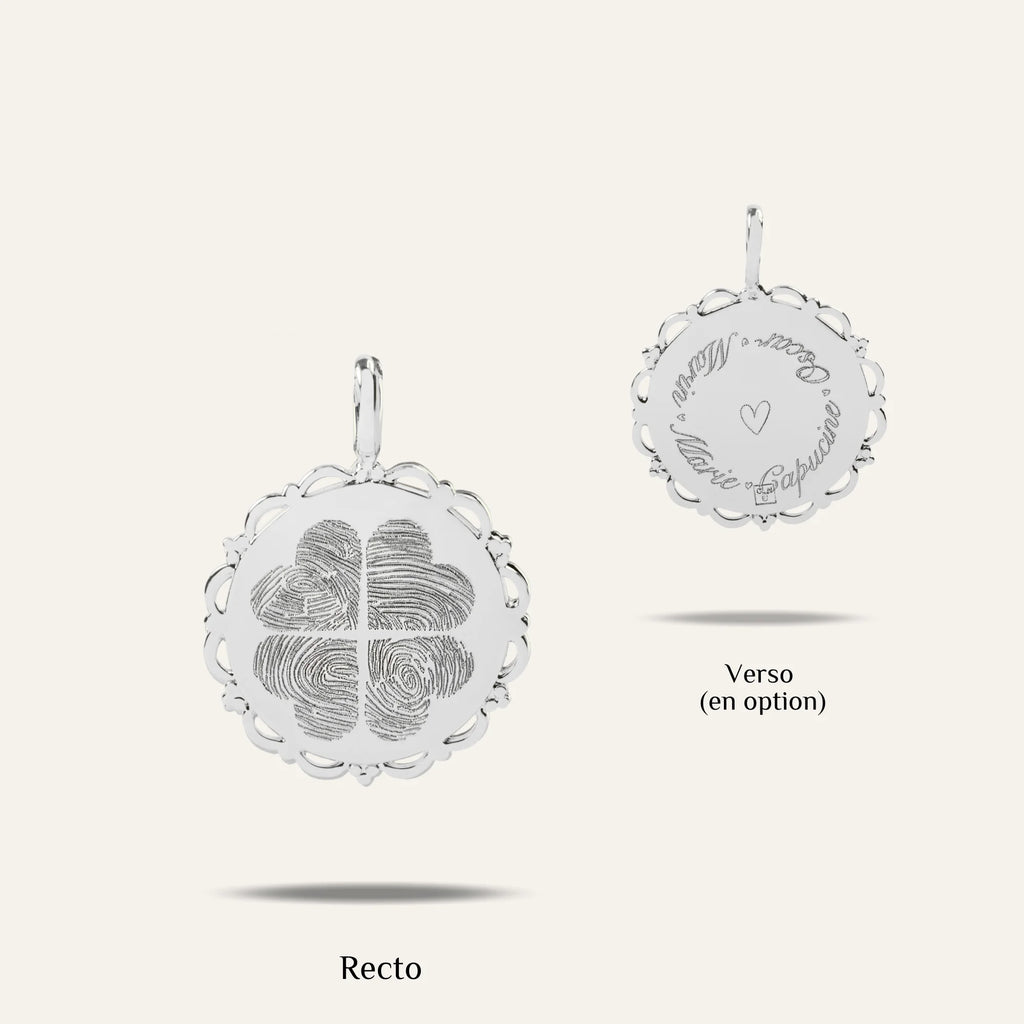 La Médaille Dentelée - 4 Empreintes Digitales Coeur