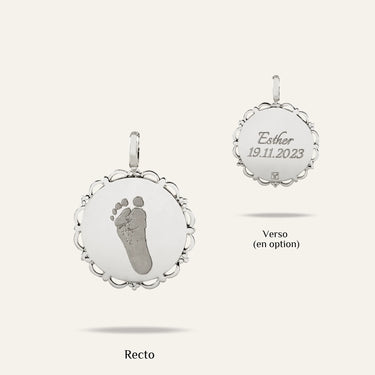 La Médaille Dentelée - 1 Empreinte Main/Pied