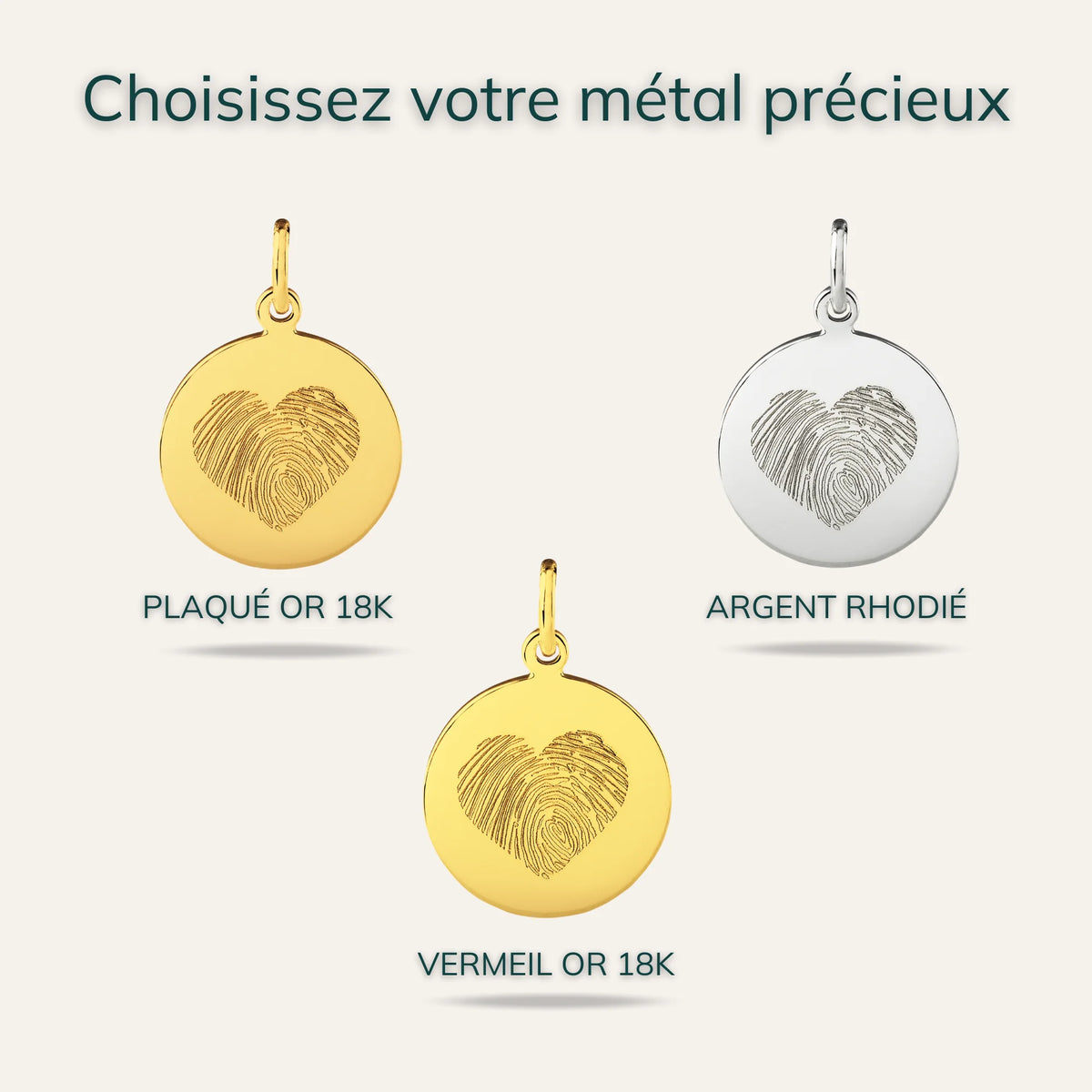 Le Collier Original - 1 Empreinte Digitale Coeur