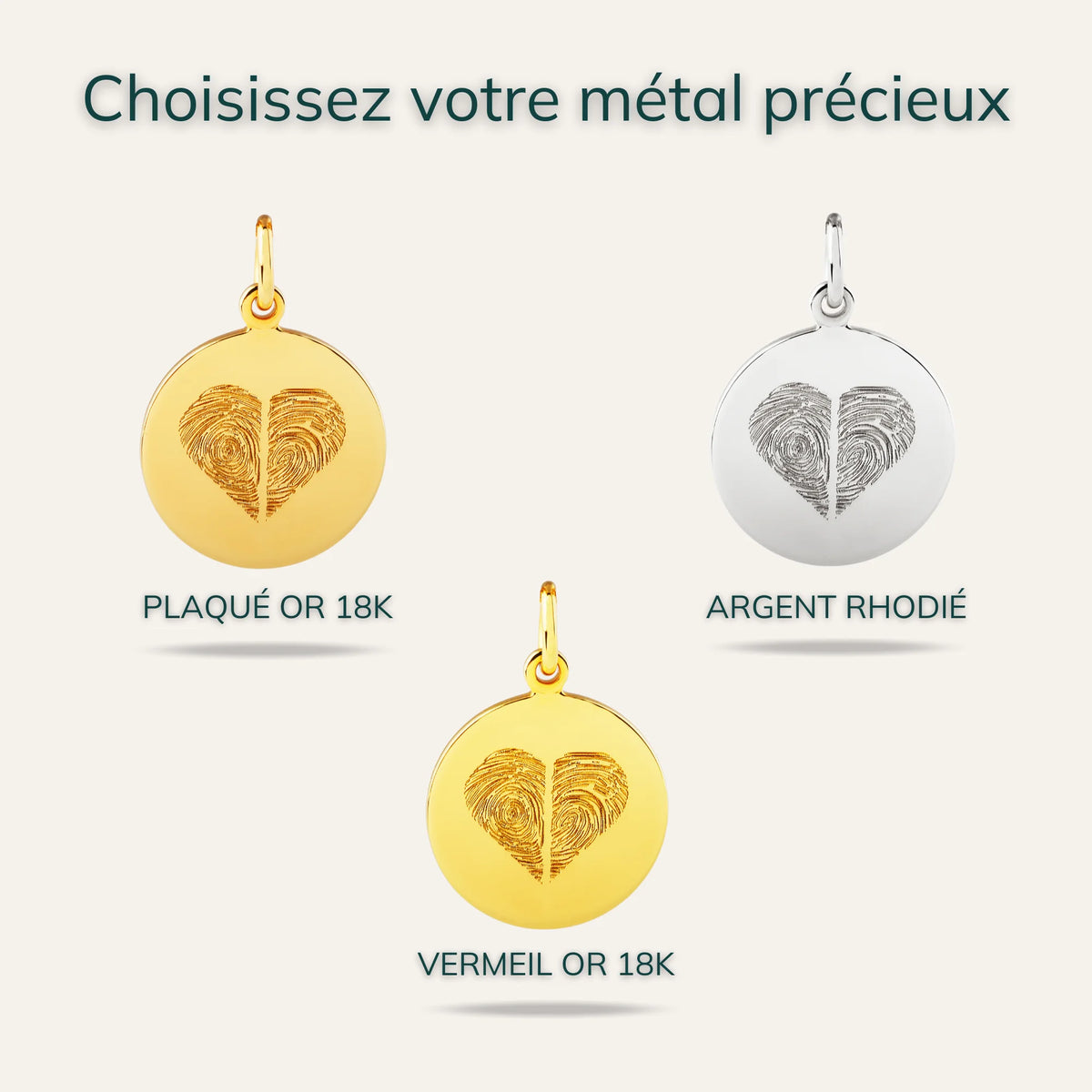 Le Collier Original - 2 Empreintes Digitales Coeur