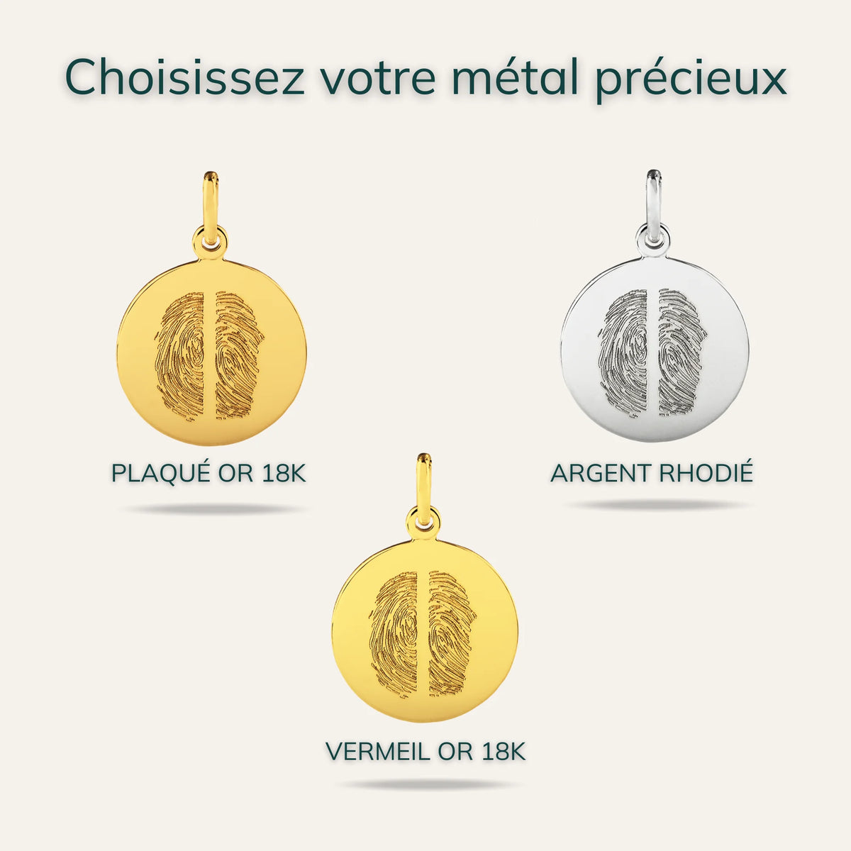 Le Collier Original - 2 Empreintes Digitales