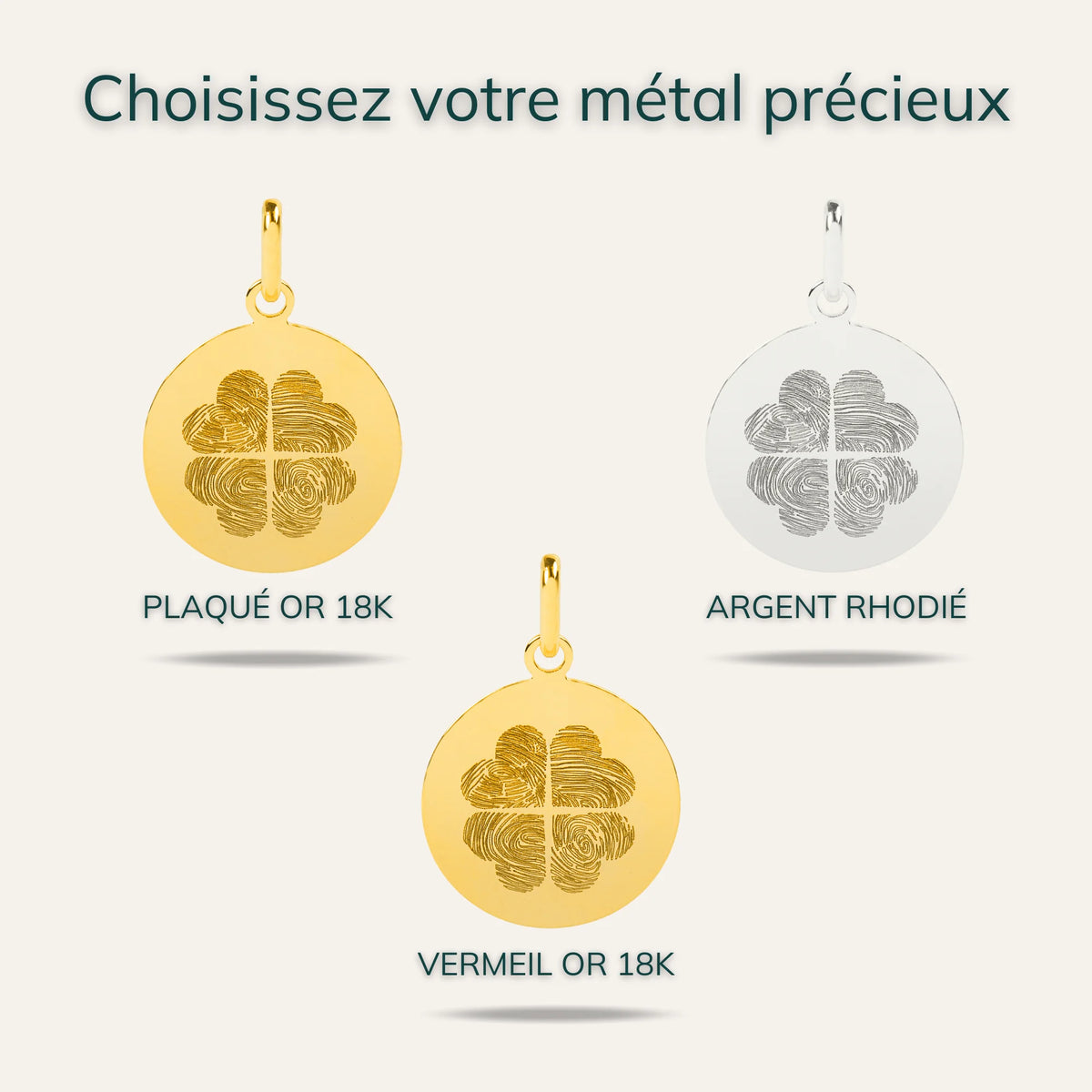 La Médaille Originale - 4 Empreintes Digitales Coeur