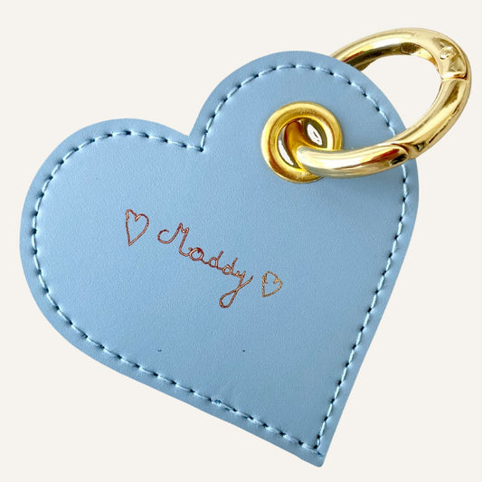 Porte-clés cœur personnalisé - Bleu