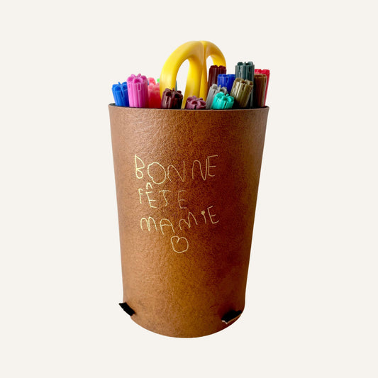Pot à crayons personnalisé - Marron